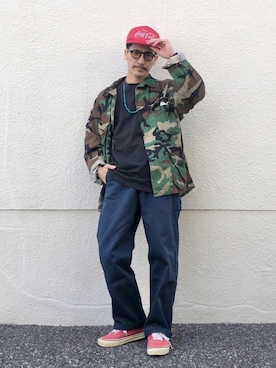 「Lee（リー）のアイテム（スラックス）」を使った、164164さん（メンズ・170cm）の春コーディネート