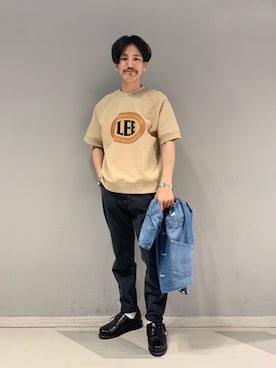 「Lee（リー）のアイテム（カバーオール）」を使った、164164さん（メンズ・170cm）の春コーディネート