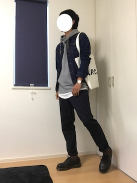 「Dr. Martens（ドクターマーチン）のDr.Martens (ドクターマーチン)/1461 3EYE GIBSON SHOES（その他シューズ）」を使った、M.Aさん（メンズ・173cm）の秋コーディネート