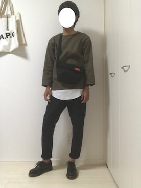 「Dr. Martens（ドクターマーチン）のDr.Martens (ドクターマーチン)/1461 3EYE GIBSON SHOES（その他シューズ）」を使った、M.Aさん（メンズ・173cm）の夏コーディネート