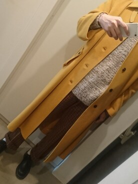 「Edwina Horl（エドウィナホール）のアイテム（ステンカラーコート）」を使った、ともちんさん（メンズ・182cm）の冬コーディネート