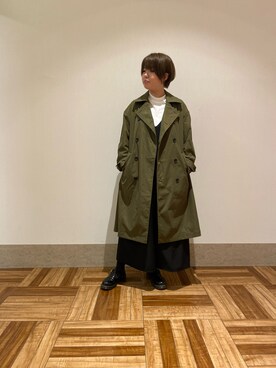 「JUNRED（ジュンレッド）のアイテム（トレンチコート）」を使った、SHIGEさん（レディース・165cm）の秋コーディネート