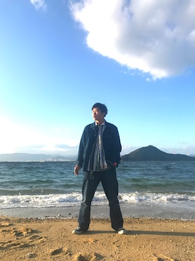 「TAKEO KIKUCHI（タケオキクチ）のアイテム（デニムジャケット）」を使った、だいきーぬさん（メンズ・185cm）の冬コーディネート