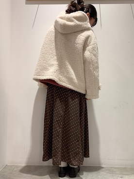 「アイテム（その他アウター、ホワイト系）」を使った、ゆなすんさん（レディース・158cm）の秋コーディネート