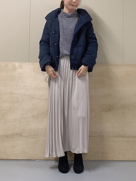 「ショールカラー」｜「アイテム（ジャケット/アウター）」を使った、ゆなすんさん（レディース・158cm）の冬コーディネート