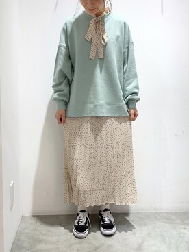「Lee（リー）のアイテム（スウェット）」を使った、ゆなすんさん（レディース・158cm）の冬コーディネート