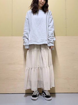 「消えそうな色コーデ」｜ゆなすんさん（レディース・158cm）の冬コーディネート
