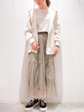 「ワントーンスタイル」｜ゆなすんさん（レディース・158cm）の春コーディネート