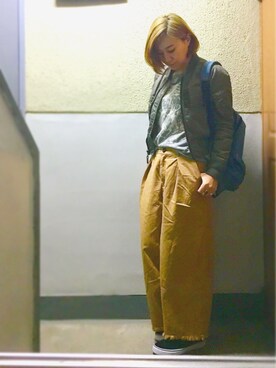 「Banner Barrett（バナーバレット）のアイテム（ミリタリージャケット）」を使った、aimi*さん（レディース・160cm）の冬コーディネート