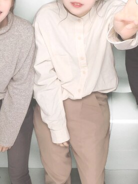 「UNIQLO（ユニクロ）のアイテム（トップス、ベージュ系）」を使った、RIOさん（レディース・157cm）の冬コーディネート