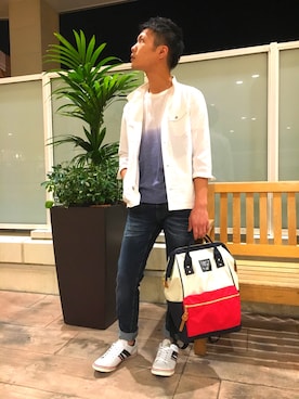 「GOLIATH（ゴライアス）のアイテム」を使った、イオンモール鹿児島 ハイダウェイニコルさん（メンズ・165cm）の春コーディネート