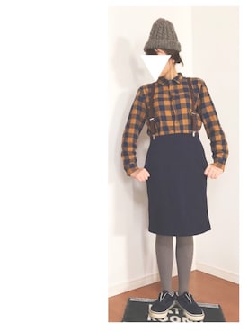 「スウェットスカート」｜「アイテム（スリッポン）」を使った、smile さん（レディース・153cm）の秋コーディネート