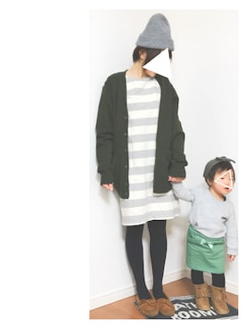 「グレーニット帽」｜smile さん（キッズ・80cm）の冬コーディネート