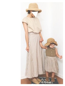 「アイテム（スカート）」を使った、smile さん（キッズ・80cm）の夏コーディネート
