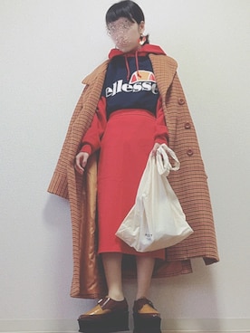 「ストリート服が好き」｜「アイテム（チェスターコート）」を使った、kiwakoさん（レディース・154cm）の秋コーディネート