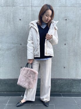 「ビジネス」｜「アイテム（ダウンジャケット/コート）」を使った、kaieda_rさん（レディース・162cm）の秋コーディネート