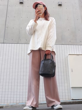 「SpRay（スプレイ）のアイテム（キャップ）」を使った、piiiiiiimoeさん（レディース・158cm）の春コーディネート