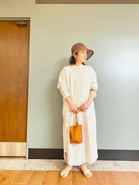 「URBAN RESEARCH（アーバンリサーチ）のアイテム（ハット）」を使った、mashikoさん（レディース・155cm）の春コーディネート