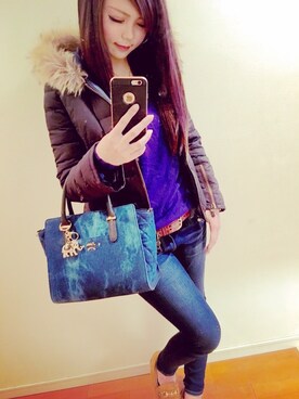 「BEATING HEART（ビーティングハート）のアイテム」を使った、かえさん（レディース・156cm）の冬コーディネート