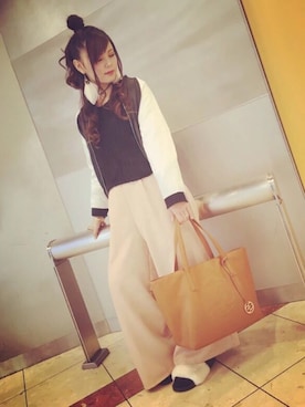 「CECIL McBEE（セシルマクビー）のアイテム（スタジャン）」を使った、かえさん（レディース・156cm）の冬コーディネート