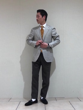 「FERRANTE（フェランテ）のアイテム（スリッポン）」を使った、松尾優斗さん（メンズ・172cm）の冬コーディネート