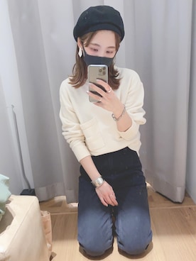 「タイト」｜「アイテム（ハンチング/ベレー帽）」を使った、いとうさん（レディース・157cm）の秋コーディネート