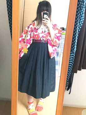 「kimono」｜「アイテム（スカート）」を使った、あっちゃんさん（レディース・153cm）の夏コーディネート