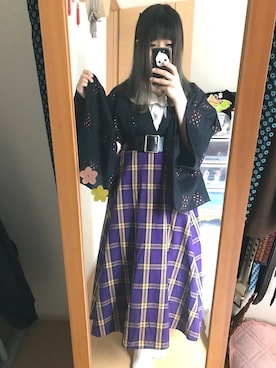 「Kawaii」｜「アイテム（ワンピース/ドレス）」を使った、あっちゃんさん（レディース・153cm）の秋コーディネート