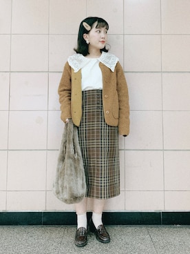 「GOGOSING（ゴゴシング）のアイテム（その他アウター）」を使った、Aprilさん（レディース・152cm）の春コーディネート
