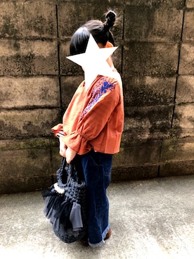 「BRANSHES（ブランシェス）のテレコボーダー長袖Tシャツ（Tシャツ/カットソー）」を使った、othh_lala♪hさん（キッズ・100cm）の春コーディネート