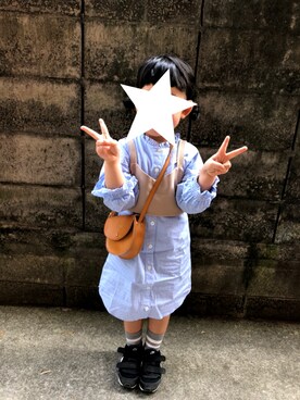 「アイテム（シャツワンピース）」を使った、othh_lala♪hさん（キッズ・100cm）の春コーディネート
