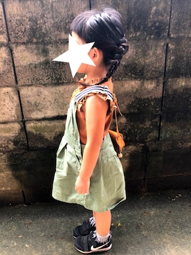 「5歳」｜「アイテム（ジャンパースカート）」を使った、othh_lala♪hさん（キッズ・100cm）の夏コーディネート