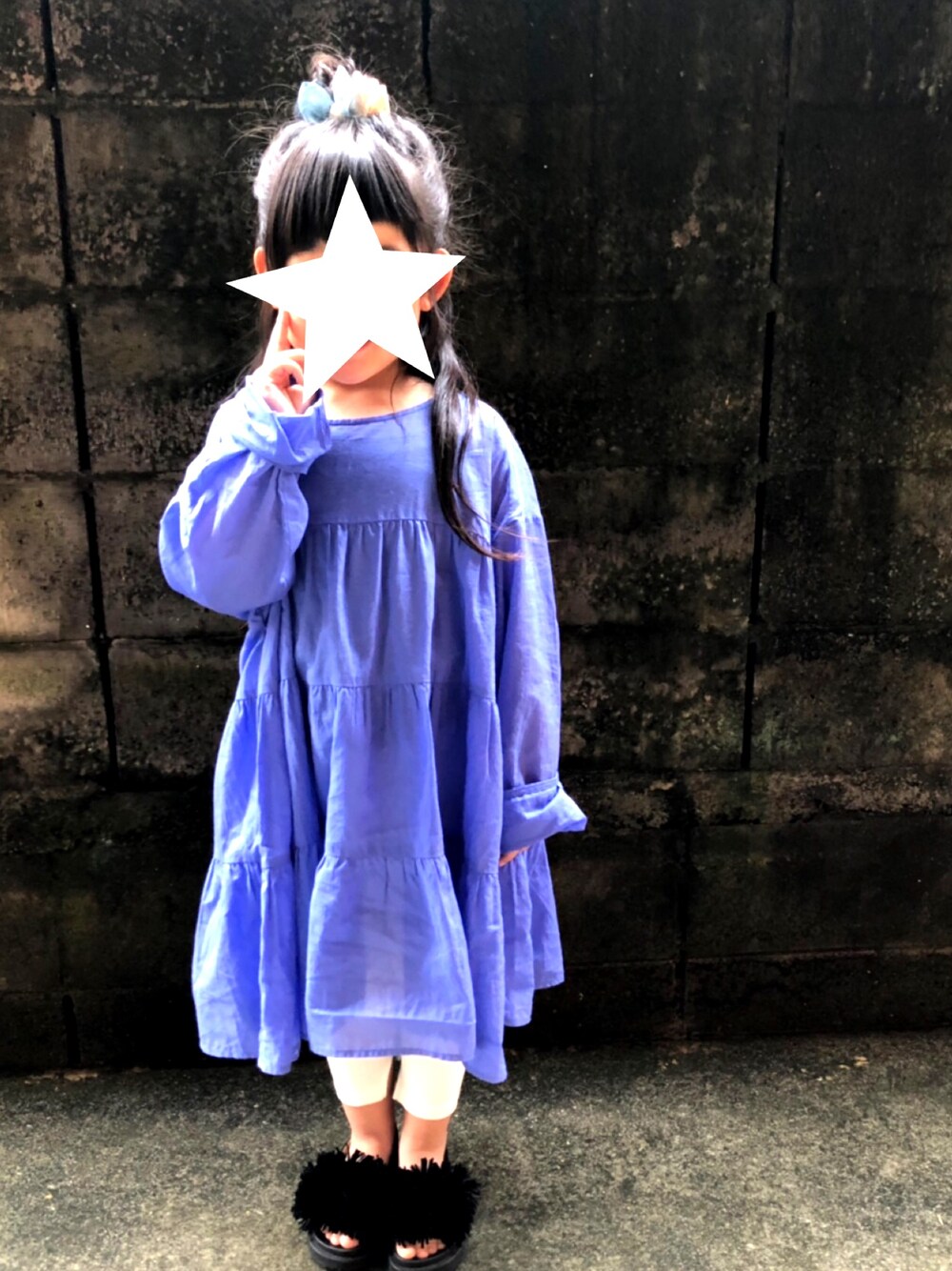 「平成最後のコーデ、女の子コーデ、5歳、休日スタイル」｜「GUのアイテム（シャツ/ブラウス、ブルー系）」を使った、othh_lala♪hさん（キッズ・100cm）の春コーディネートの1枚目の写真