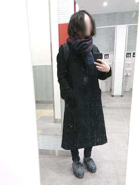 「タータンチェック」｜「アイテム（その他シューズ）」を使った、aoi!さん（レディース・162cm）の冬コーディネート