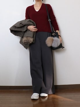 「Eddie Bauer（エディーバウアー）のアイテム（ジャケット/アウター）」を使った、WADAWAKOさん（レディース・154cm）の冬コーディネート