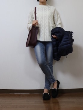 「Eddie Bauer（エディーバウアー）のアイテム（ジャケット/アウター）」を使った、WADAWAKOさん（レディース・154cm）の冬コーディネート