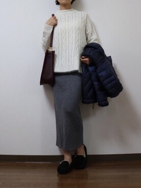 「Eddie Bauer（エディーバウアー）のアイテム（ジャケット/アウター）」を使った、WADAWAKOさん（レディース・154cm）の冬コーディネート