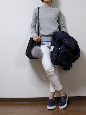 「Eddie Bauer（エディーバウアー）のアイテム（ジャケット/アウター）」を使った、WADAWAKOさん（レディース・154cm）の冬コーディネート