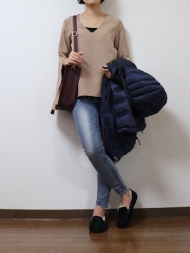 「Eddie Bauer（エディーバウアー）のアイテム（ジャケット/アウター）」を使った、WADAWAKOさん（レディース・154cm）の冬コーディネート