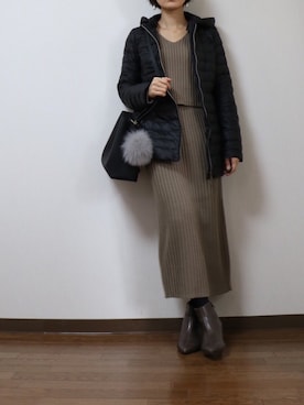 「fifth（フィフス）のアイテム（アンサンブル）」を使った、WADAWAKOさん（レディース・154cm）の冬コーディネート
