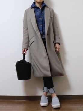 「NETSTAR（ネットスター）のアイテム（ダウンジャケット/コート）」を使った、WADAWAKOさん（レディース・154cm）の冬コーディネート