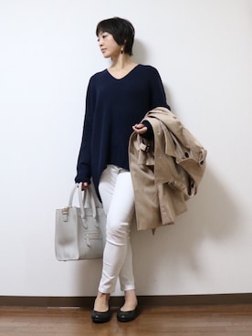 「sankyo shokai（サンキョウショウカイ）のアイテム（ジャケット/アウター）」を使った、WADAWAKOさん（レディース・154cm）の春コーディネート