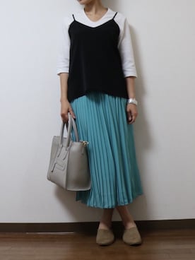「NETSTAR（ネットスター）のアイテム（ニット/セーター）」を使った、WADAWAKOさん（レディース・154cm）の春コーディネート