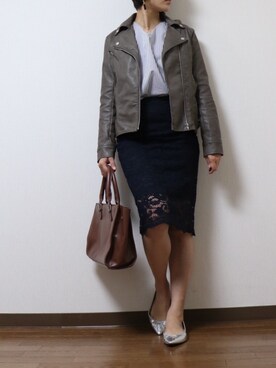 「NETSTAR（ネットスター）のアイテム（シャツ/ブラウス）」を使った、WADAWAKOさん（レディース・154cm）の春コーディネート