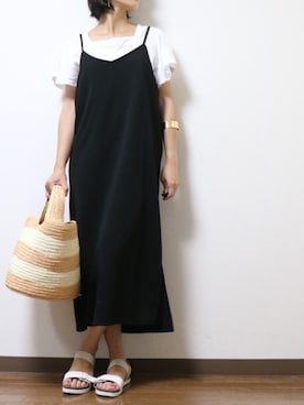「NETSTAR（ネットスター）のアイテム（Tシャツ/カットソー）」を使った、WADAWAKOさん（レディース・154cm）の夏コーディネート