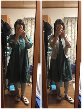 「Honeys（ハニーズ）のアイテム（ノーカラージャケット）」を使った、WADAWAKOさん（レディース・154cm）の夏コーディネート