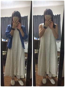 「Honeys（ハニーズ）のアイテム（ノーカラージャケット）」を使った、WADAWAKOさん（レディース・154cm）の夏コーディネート