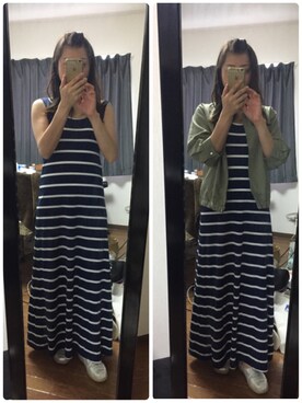 「Honeys（ハニーズ）のアイテム（ノーカラージャケット）」を使った、WADAWAKOさん（レディース・154cm）の夏コーディネート