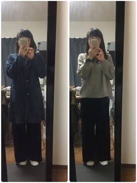 「コロンビア」｜「アイテム（ダウンジャケット/コート）」を使った、WADAWAKOさん（レディース・154cm）の冬コーディネート