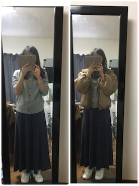 「SUGAR BISKET（シュガービスケット）のアイテム（その他アウター）」を使った、WADAWAKOさん（レディース・154cm）の冬コーディネート